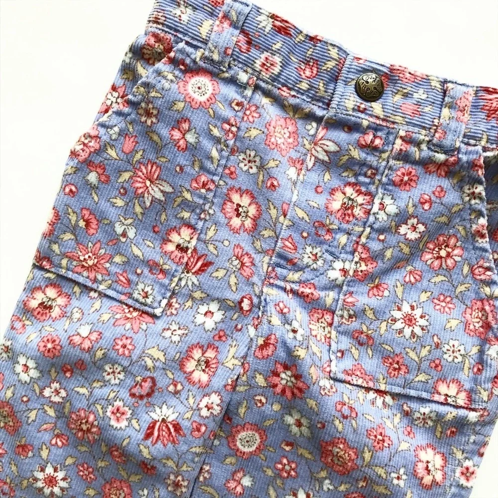 Oshkosh corduroy floral buffed pants  EUC 3-6m